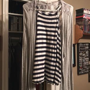 💙Navy and White High Neck Tank Top💙